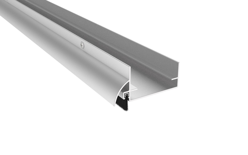Pemko 223ANB Door Bottom Shoe – Mill Aluminum, Nylon Brush Seal