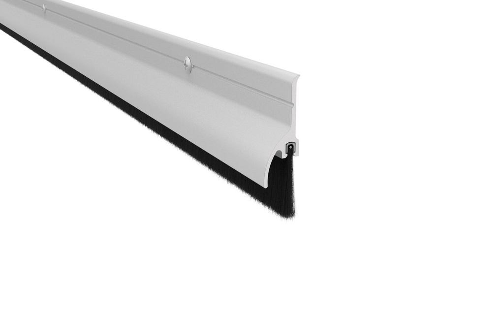 Pemko 3452CNB Door Bottom Sweep — Rain Drip & Nylon Brush, Clear Anodized Aluminum
