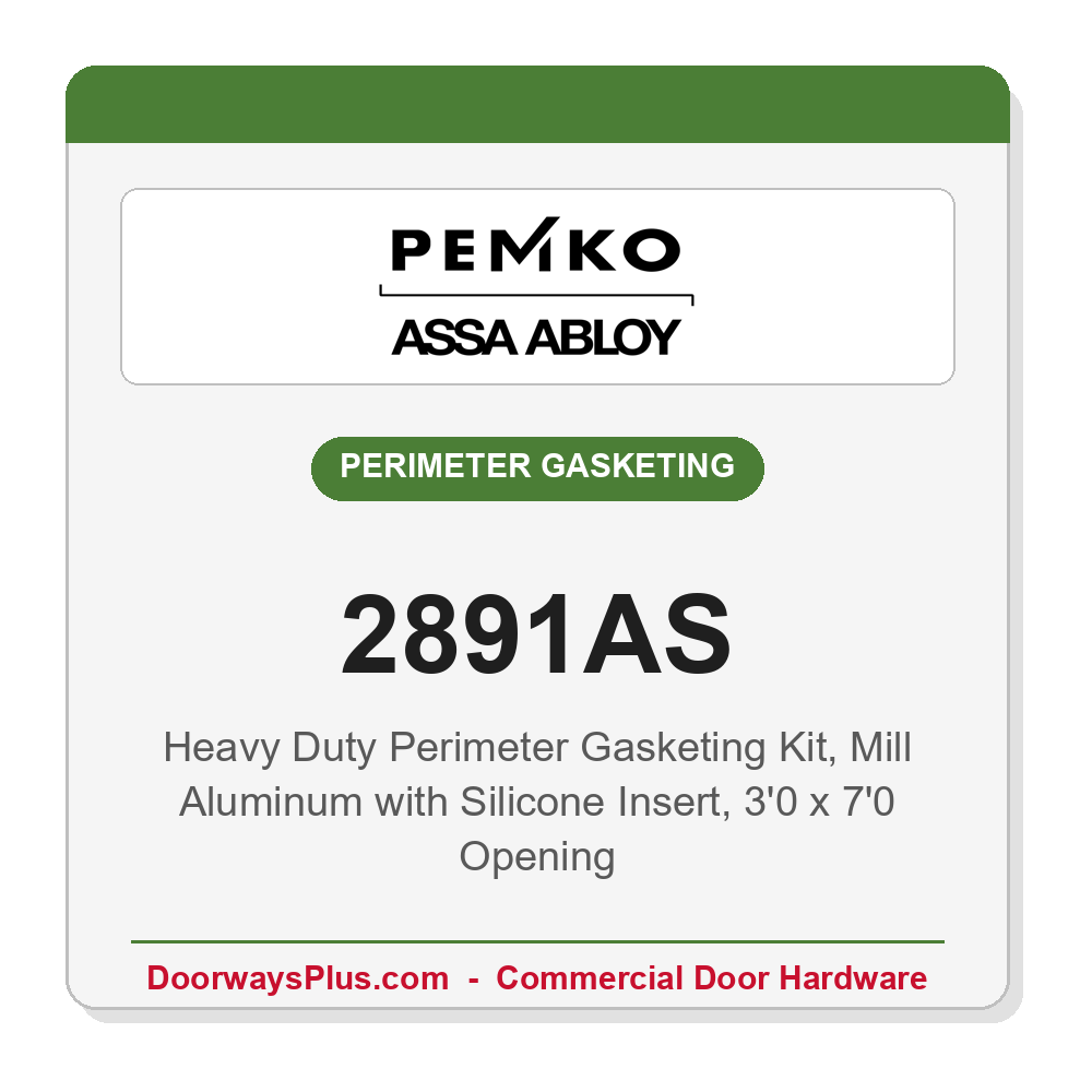 Pemko 2891AS Heavy Duty Perimeter Gasketing Kit | Mill Aluminum Silicone | 3'0 x 7'0
