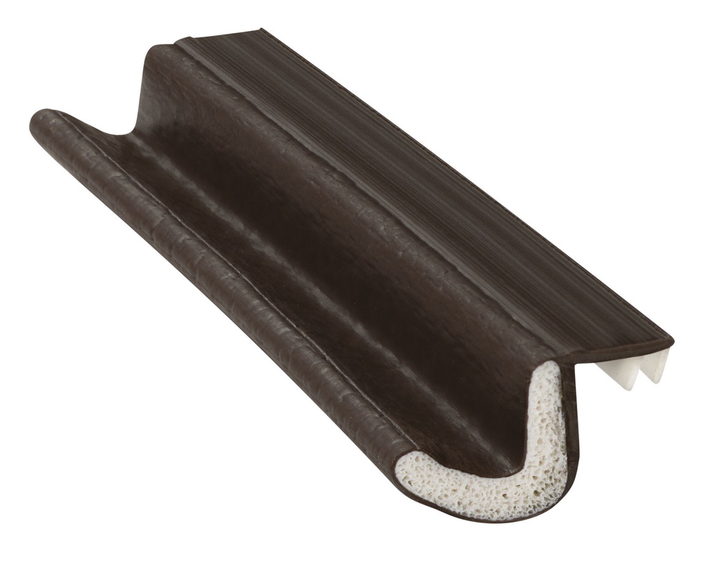 Pemko Q102D Encased Foam Kerf-In Weatherstrip — Dark Brown, 5/8 In. Reach, 97 In.