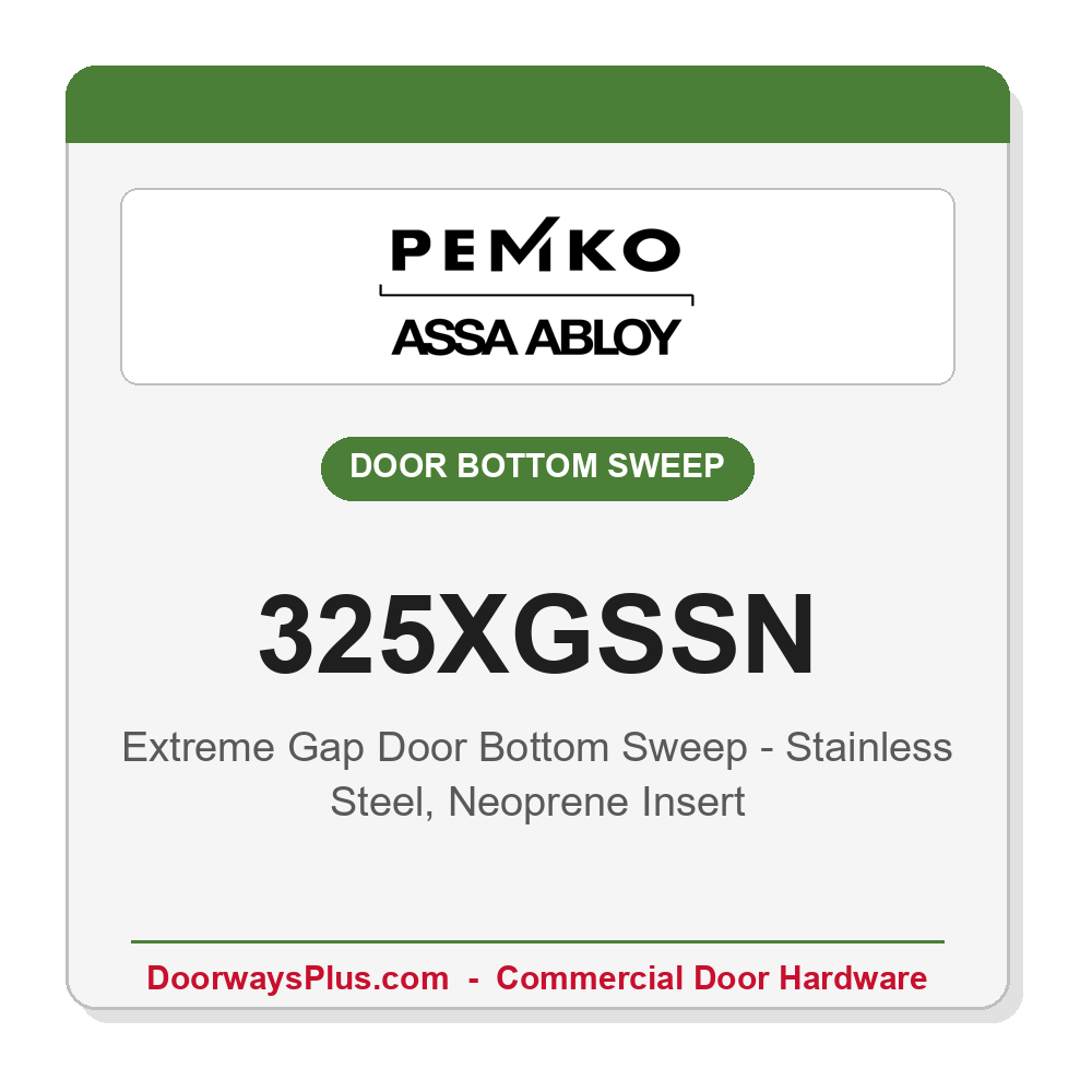 Pemko 325XGSSN Extreme Gap Fire Door Bottom Sweep – Stainless Steel, Neoprene Insert