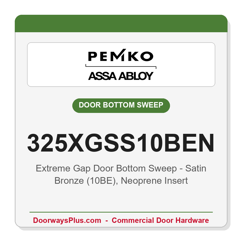 Pemko 325XGSS10BEN Extreme Gap Door Bottom Sweep – Satin Bronze (10BE), Neoprene