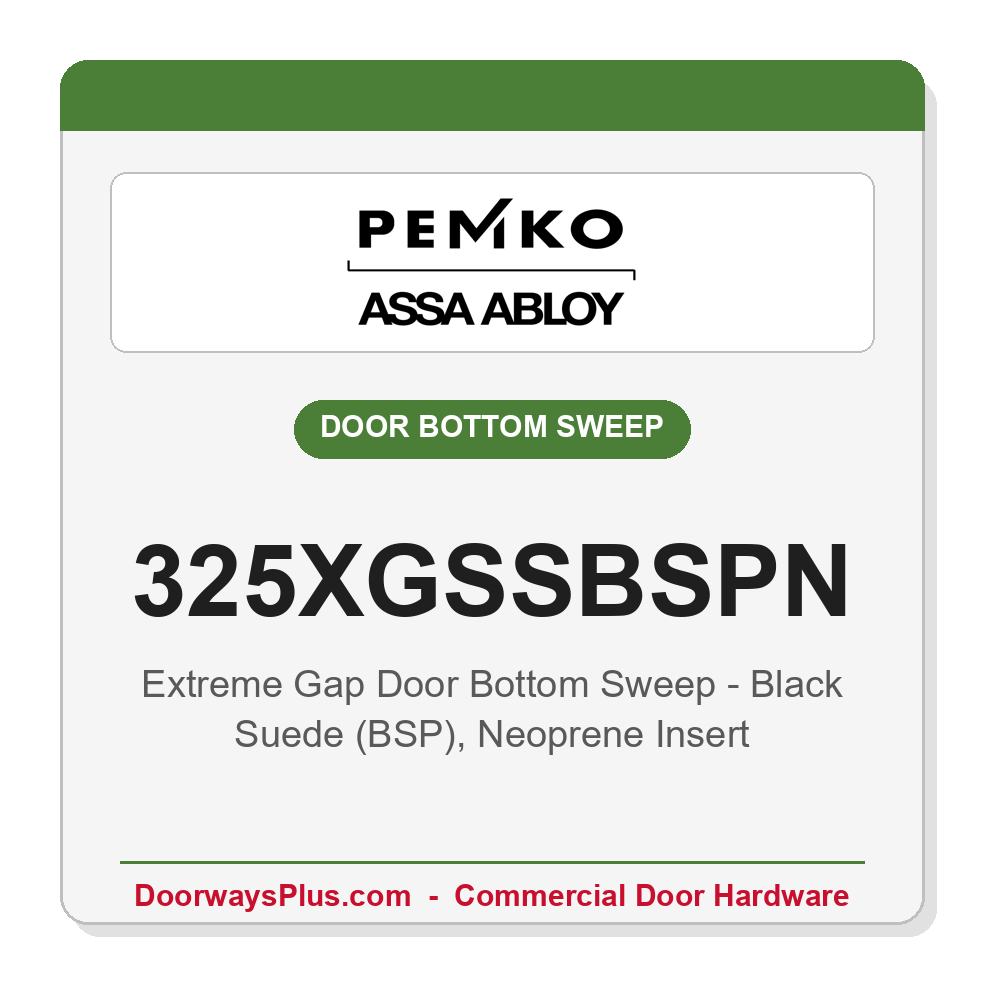 Pemko 325XGSSBSPN Extreme Gap Fire Door Bottom Sweep – Black Suede, Neoprene Insert