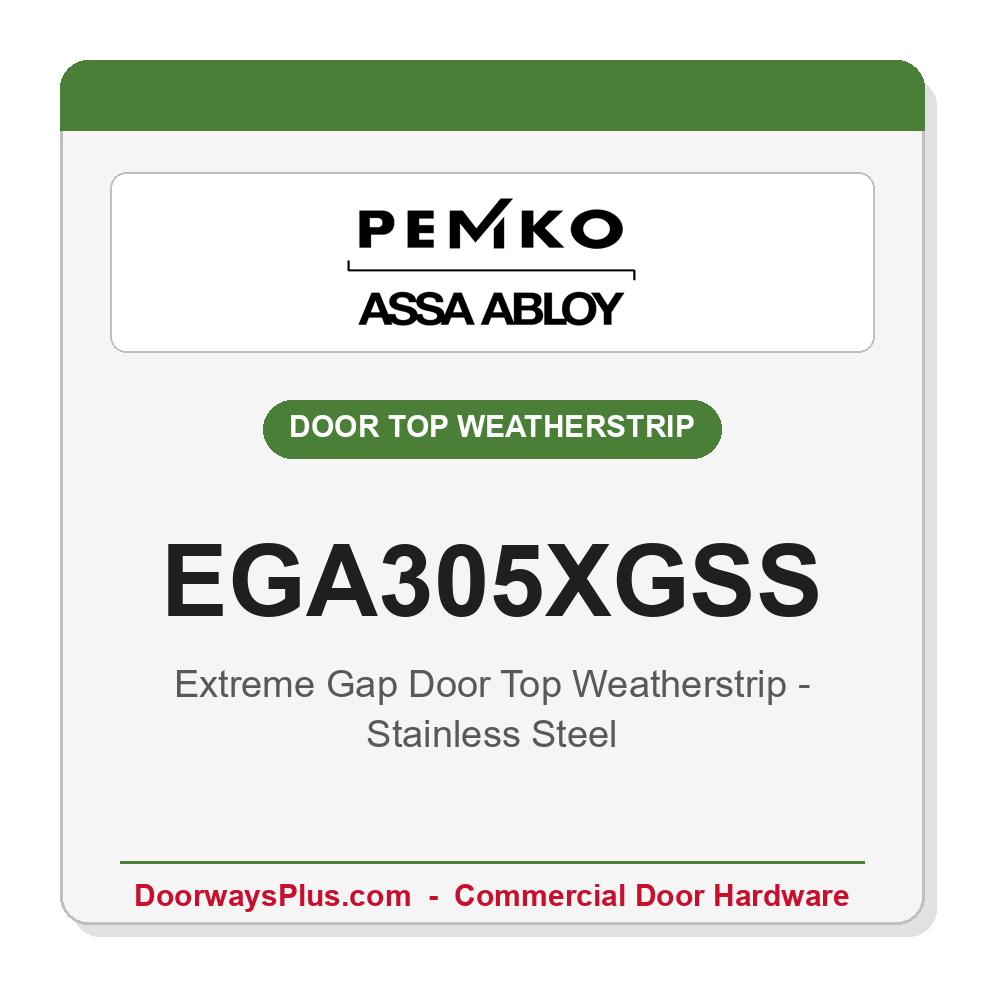 Pemko EGA305XGSS Extreme Gap Door Top Weatherstrip – Stainless Steel