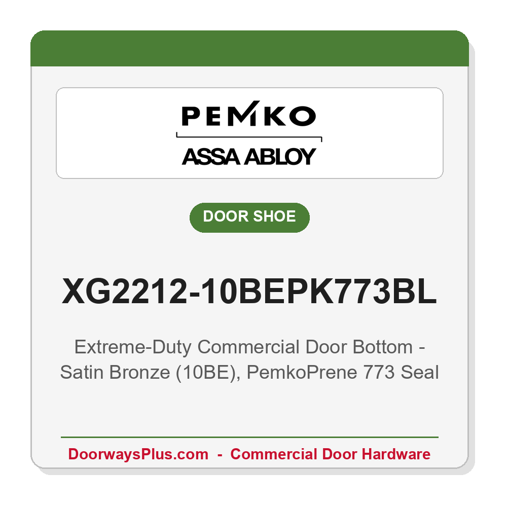 Pemko XG2212-10BEPK773BL Extreme-Duty Excessive-Gap Fire Door Shoe – Satin Bronze, PemkoPrene 773 Seal