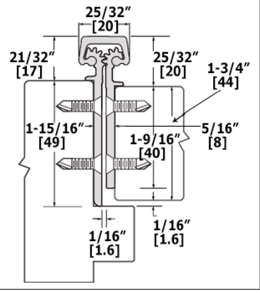 Hager 780-111HD Roton Continuous Geared Hinge 83" Concealed Leaf Heavy Duty Clear Anodized Aluminum