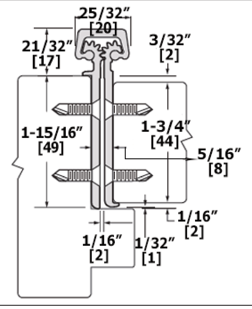 Hager 780-224HD Roton Concealed Geared Continuous Hinge Heavy Duty 83"/95" Clear Anodized Aluminum