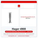 Hager 4900 Non-Keyed Removable Mullion Set, 84" – USP Prime for Paint
