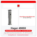 Hager 4900X Keyed Removable Mullion Set — 84", USP Prime for Paint