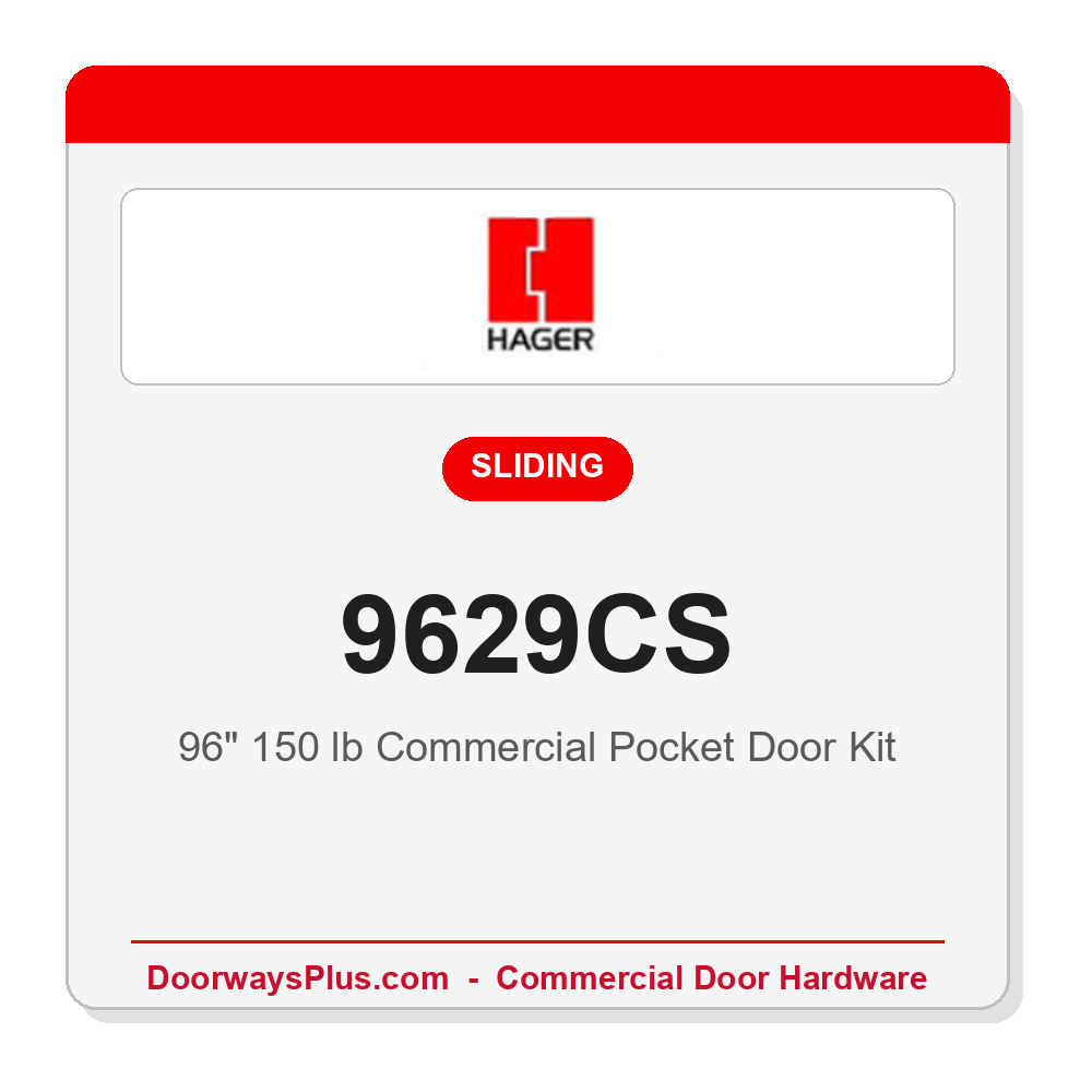 Hager 9629CS Commercial Pocket Door Kit - 96" for 3'0" Door