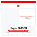 Hager 9631CS Commercial Pocket Door Kit – 80" Track for 3'0" Door, 150 lb