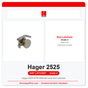 Hager 2525 WTN Withnell Lever Exit Latchset | ANSI F89 Commercial Cylindrical Lockset