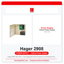 Hager 2908 12/24 VDC 1-Amp Regulated Power Supply for Commercial Access Control | 120VAC Input