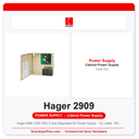 Hager 2909 12/24 VDC 2 Amp Regulated DC Power Supply – UL Listed, 120VAC Input