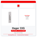 Hager 33G Pull Plate | 4" x 16" | 8" CTC | Satin Stainless US32D/630