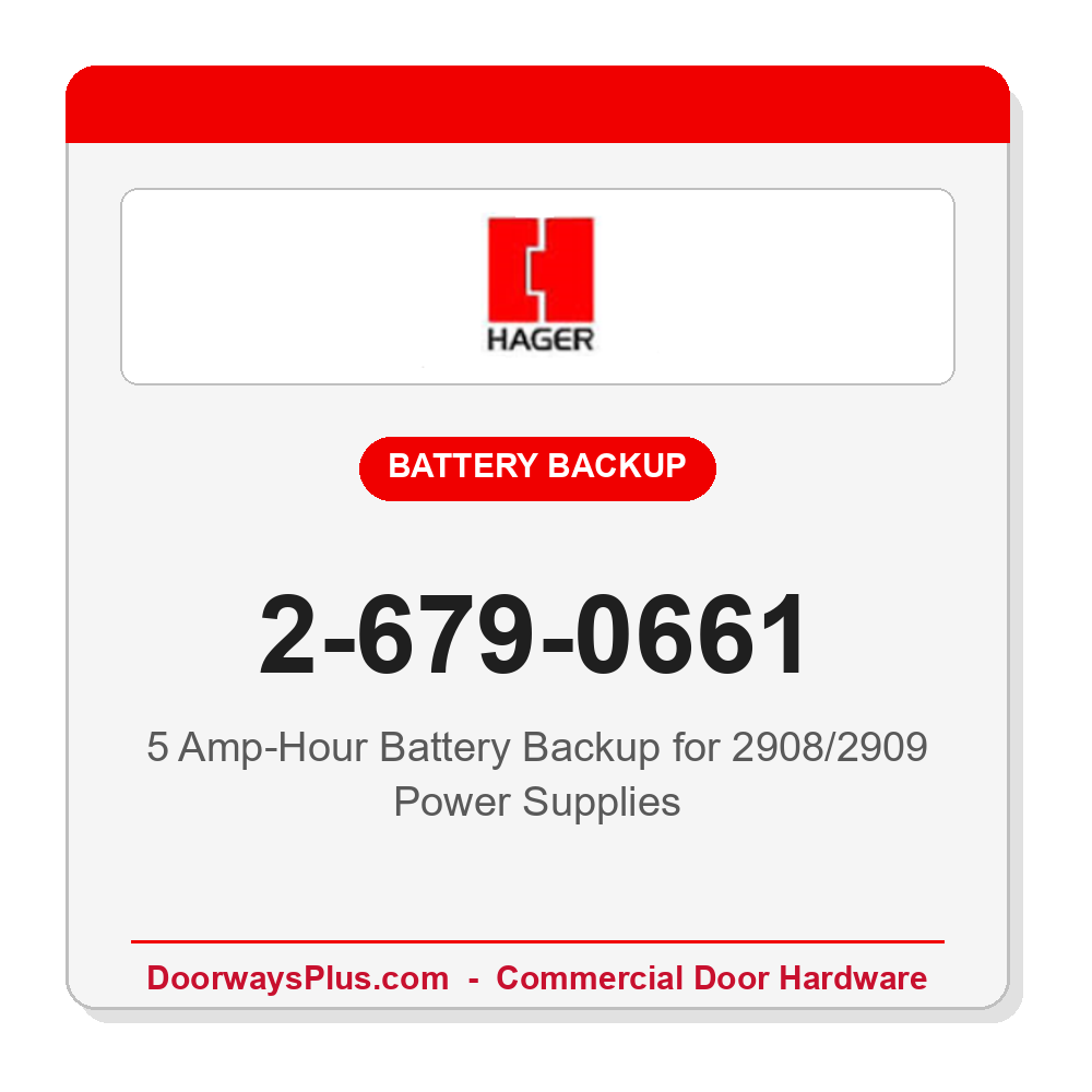 Hager 2-679-0661 5 Amp-Hour Battery Backup for 2908/2909 Power Supplies