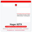 Hager 82TX RF Transmitter for Wired Actuator Switches – Low Energy Operator Accessory