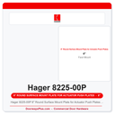 Hager 8225-00P 6" Round Surface Mount Plate for Actuator Push Plates – Black