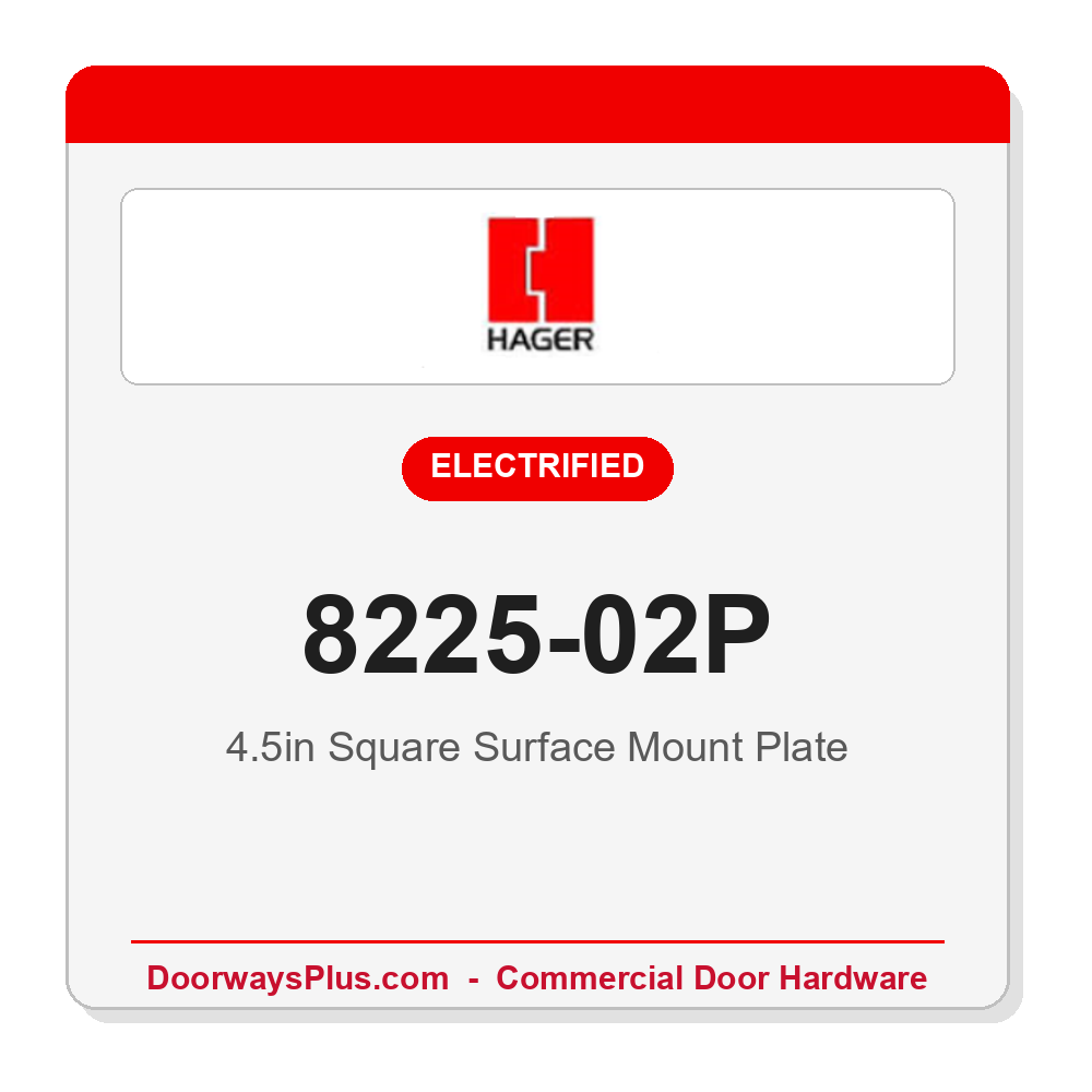 Hager 8225-02P 4.5" Square Surface Mount Plate Black with Spacer