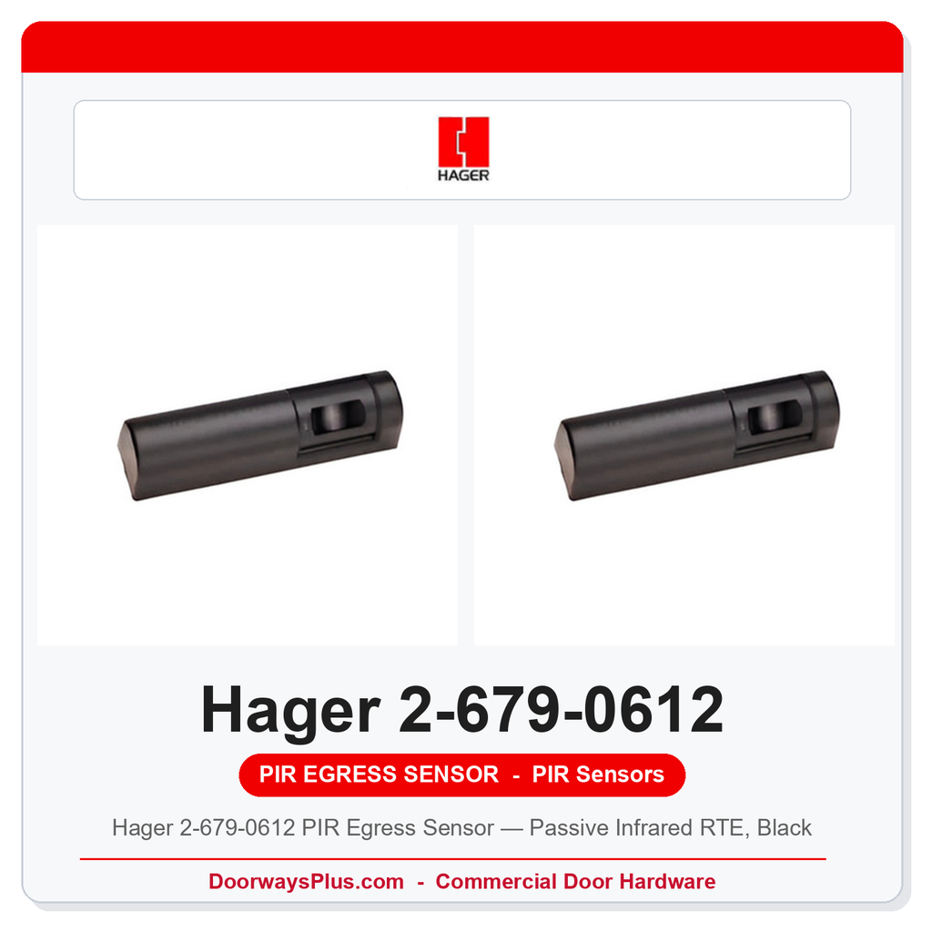 Hager 2-679-0612 PIR Egress Sensor — Passive Infrared RTE, Black