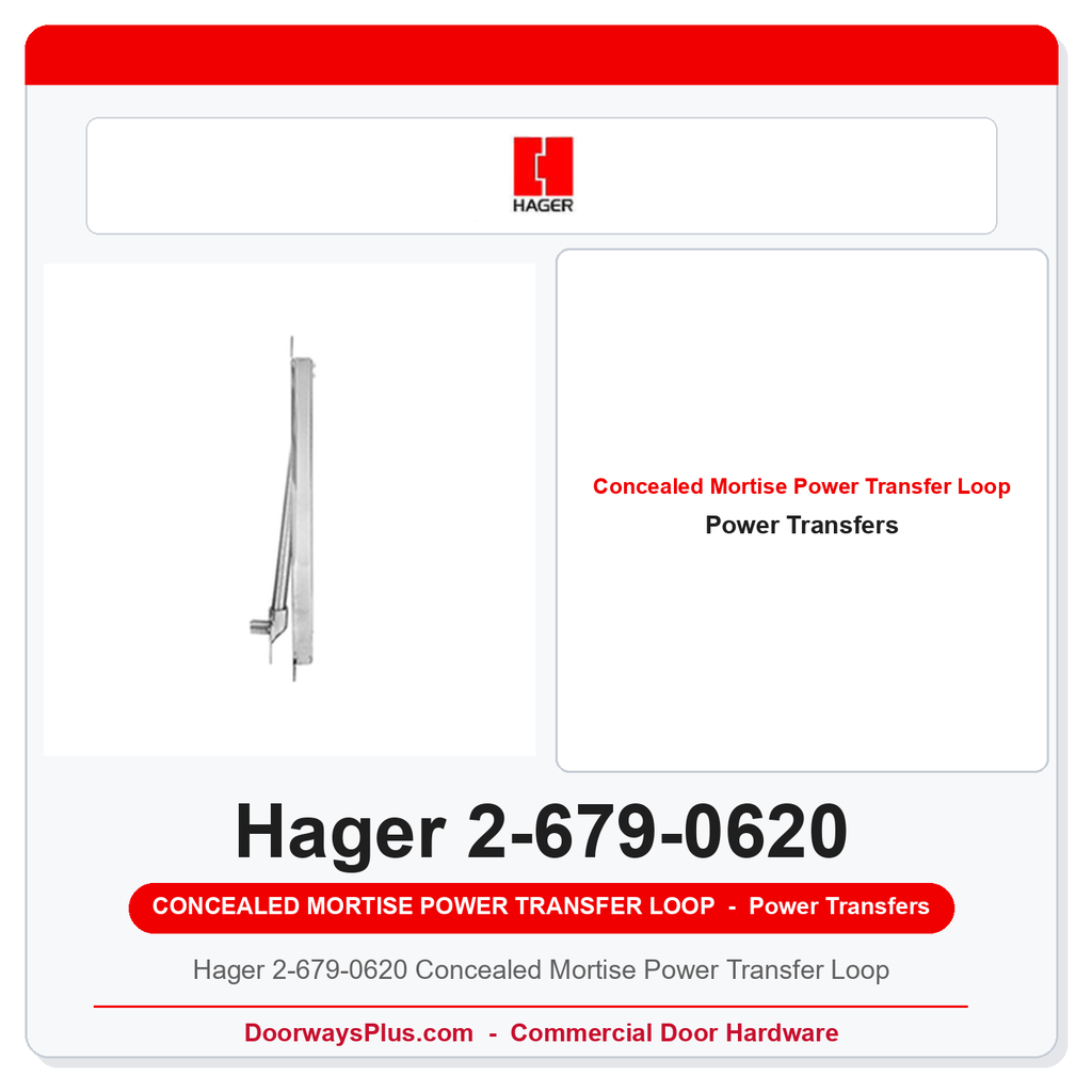 Hager 2-679-0620 Concealed Mortise Power Transfer Loop
