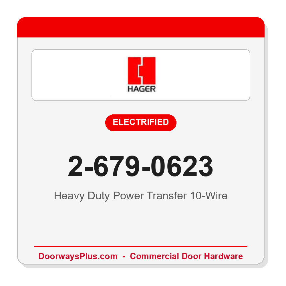 Hager 2-679-0623 Heavy Duty Power Transfer 10-Wire ALM