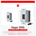 Hager 2930 MOR Electric Strike — Mortise Lock, 12/24VDC, Fail Secure, UL 3-Hr Fire Rated, Grade 1