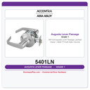 Accentra 5401LN Augusta Lever Passage Latchset | Grade 1 | ANSI F75 | 626 Satin Chrome