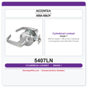 Accentra 5407LN Grade 1 Office Entry Cylindrical Lock | Augusta Lever | 626 Satin Chrome