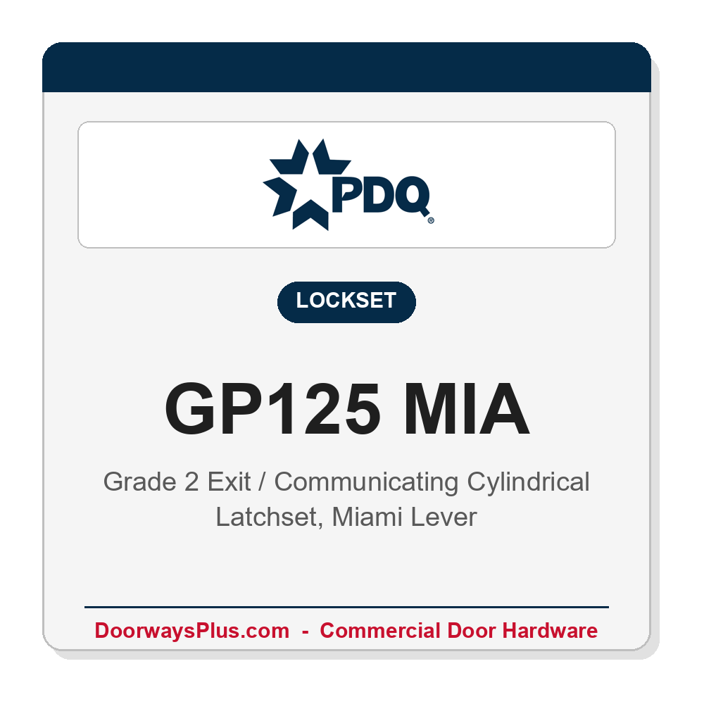 PDQ GP125 MIA Exit Latchset Lever Satin Chrome US26D | Grade 2 UL Fire Rated