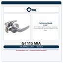 PDQ GT115 MIA Grade 1 Storeroom Cylindrical Lockset | ANSI F86 | Windstorm Rated | UL Fire Rated