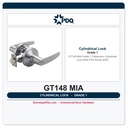 PDQ GT148 MIA Grade 1 Classroom Cylindrical Lock | ANSI F84 | Series 4000