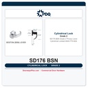 PDQ SD176 BSN Grade 2 Privacy Lever Cylindrical Lockset | ANSI F76 ADA