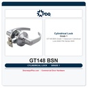 PDQ GT148 BSN Grade 1 Classroom Cylindrical Lock | ANSI F84 | Series 4000