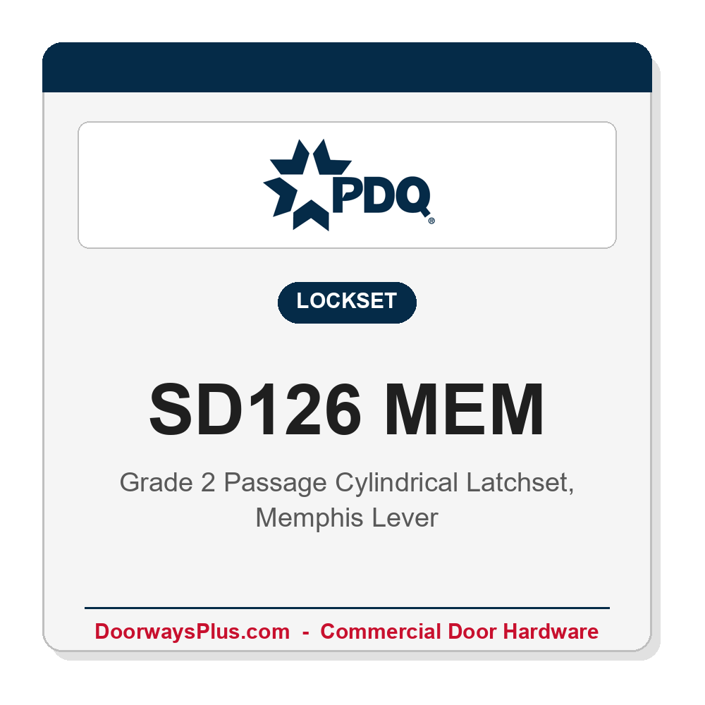 PDQ SD126 MEM Grade 2 Passage Latchset | ANSI F75 ADA Cylindrical