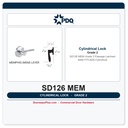 PDQ SD126 MEM Grade 2 Passage Latchset | ANSI F75 ADA Cylindrical