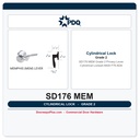 PDQ SD176 MEM Grade 2 Privacy Lever Cylindrical Lockset | ANSI F76 ADA