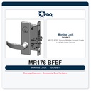 PDQ MR176 BFEF Privacy Mortise Lockset – Grade 1 | US26D Satin Chrome