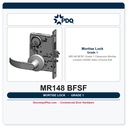 PDQ MR148 BFSF Grade 1 Classroom Mortise Lockset – US26D Satin Chrome 626