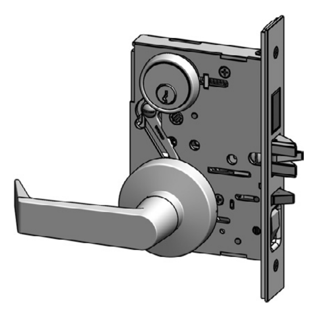 PDQ MR186 PFSF Mortise Lockset -- Apartment Function, Grade 1, US26D Satin Chrome