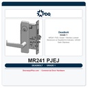 PDQ MR241 PJEJ Grade 1 Mortise Lockset – Storeroom w/ Deadbolt & Indicator, US32D Satin Stainless
