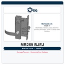 PDQ MR259 BJEJ Mortise Lockset – ANSI F33 Dormitory w/Indicator, Grade 1, US32D Satin Stainless