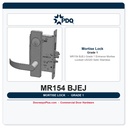 PDQ MR154 BJEJ Grade 1 Entrance Mortise Lockset – US32D Satin Stainless