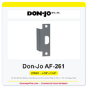 Don-Jo AF-261 Electric Strike to Cylindrical Lock Conversion Plate | 4-7/8" x 1-1/4" 13-Gauge Steel