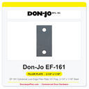 Don-Jo EF-161 Cylindrical Lock Edge Filler Plate – 161 Prep, 2-1/4" x 1-1/8" Steel