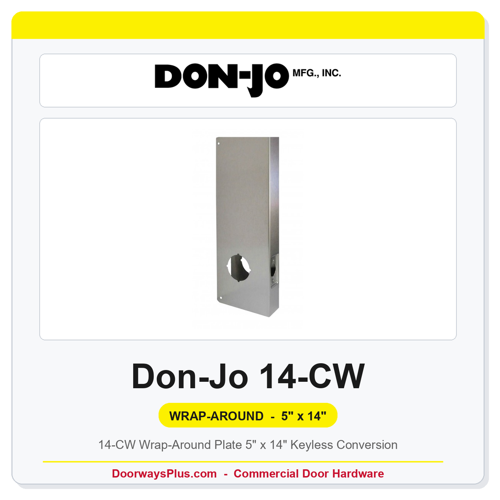 Don-Jo 14-CW Wrap-Around Plate 5" x 14" Keyless Conversion