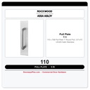 Rockwood 110 x 70B Pull Plate | 1" Round Pull, 3.5"x15", US32D Satin Stainless