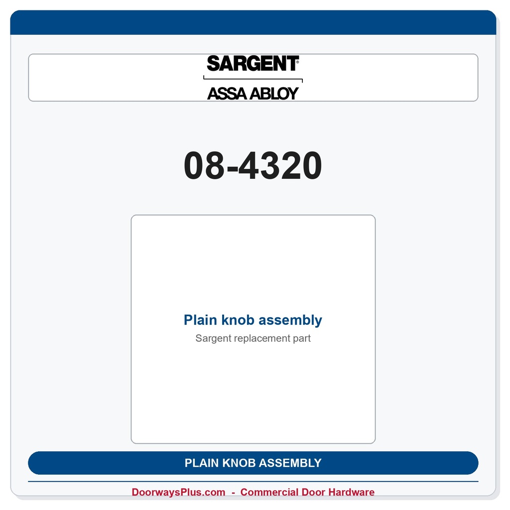 Sargent 08-4320 Plain knob assembly