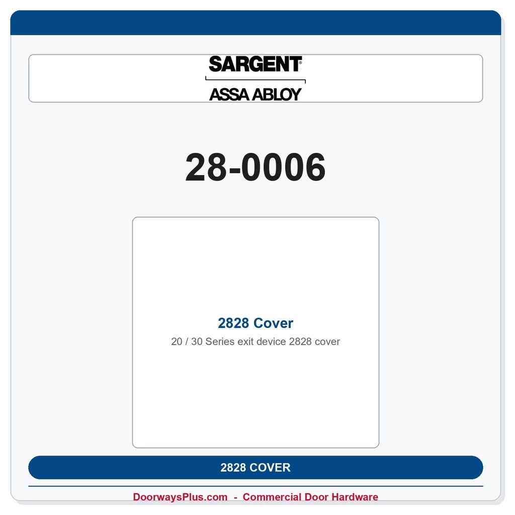 Sargent 28-0006 2828 Cover