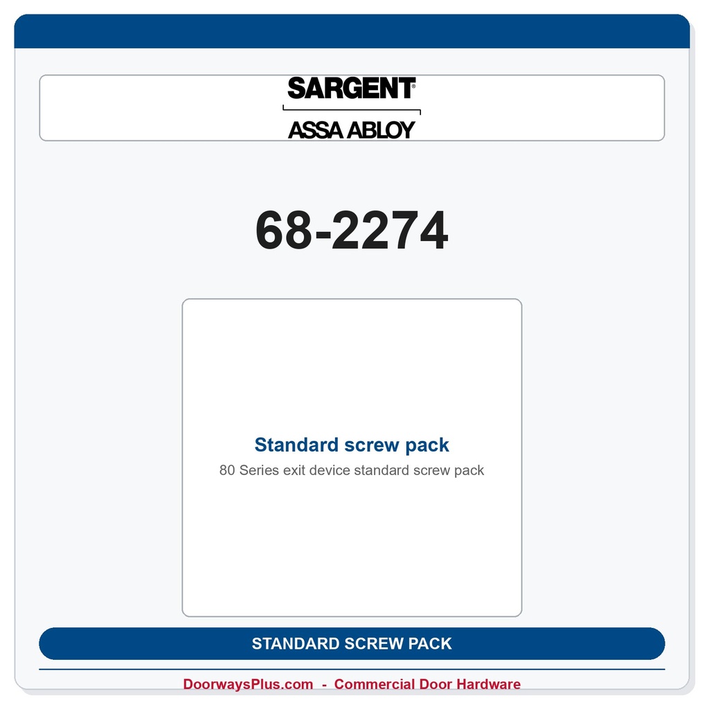 Sargent 68-2274 Standard screw pack
